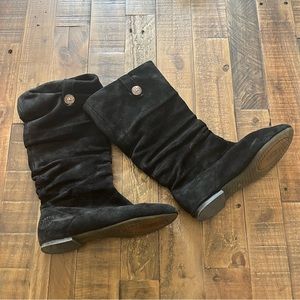 UGG Black Suede Slouch Boots Size 6.5